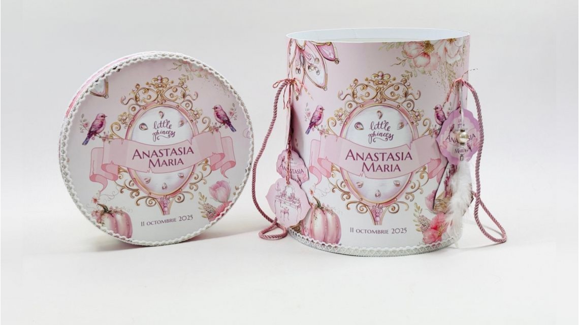 Trusou botez Princess Pink tematică prințesă, elegant și brodat 38